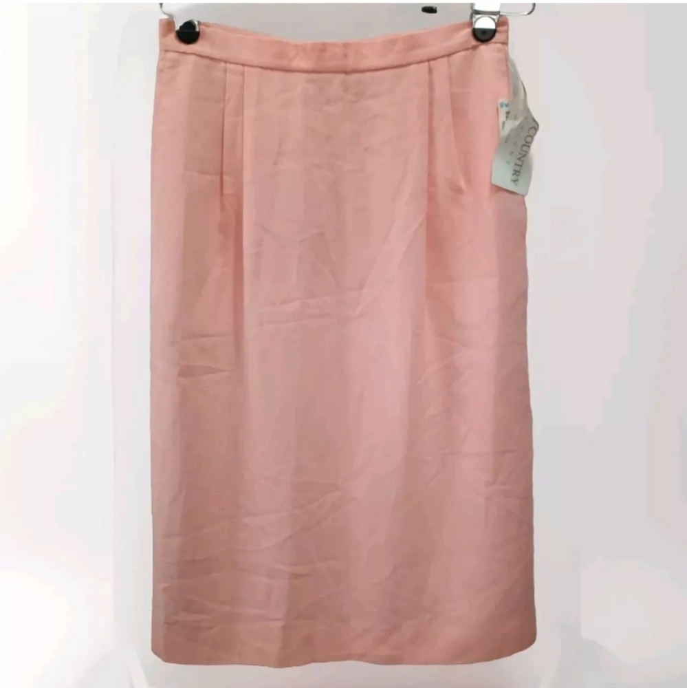 NWT Cross Country Fashions Skirt Made In USA Lined Coral Size 12
